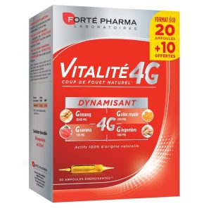 Vitalité 4 g dynamisant 30 ampoules format économique